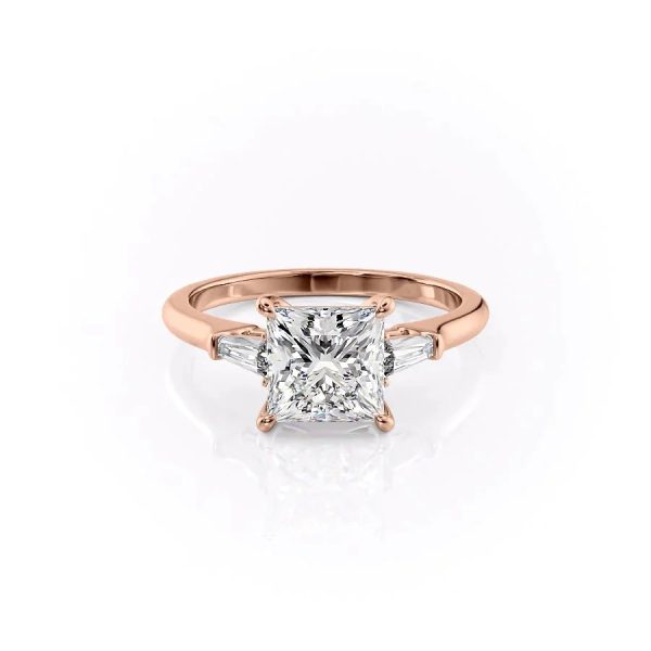 The Liv Set With A 3.5 Carat Princess Moissanite Hot on Sale