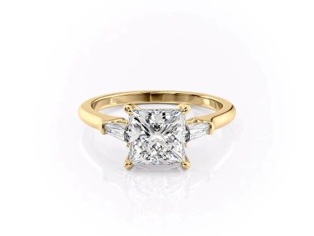 The Liv Set With A 3.5 Carat Princess Moissanite Online Sale