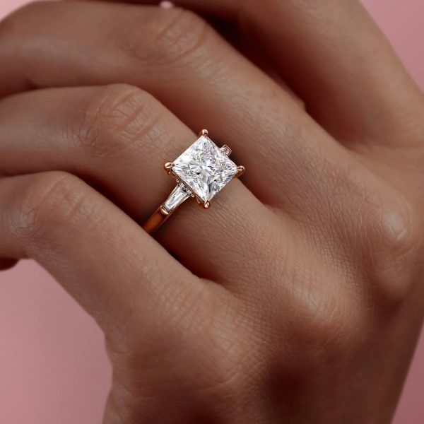 The Liv Set With A 3.5 Carat Princess Moissanite Hot on Sale