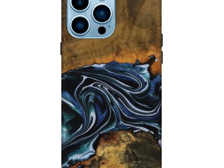 iPhone 14 Pro Max Wood Live Edge Phone Case - Tanya (Blue, 740148) Online Hot Sale