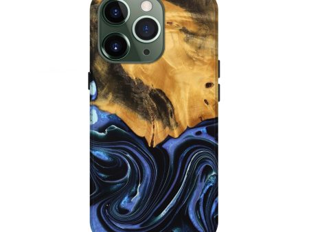 iPhone 13 Pro Wood Live Edge Phone Case - Kathlin (Blue, 739085) For Discount