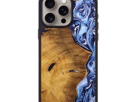 iPhone 15 Pro Max Wood Phone Case - Aris (Blue, 738296) Supply