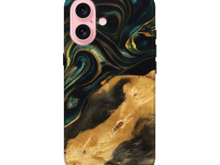 iPhone 16 Wood Live Edge Phone Case - Queen (Green, 739493) Online