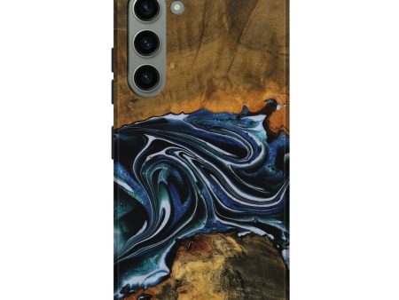 Galaxy S23 Plus Wood Live Edge Phone Case - Tanya (Blue, 740148) Supply