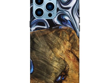 iPhone 14 Pro Max Wood Live Edge Phone Case - Ashli (Blue, 740118) Sale