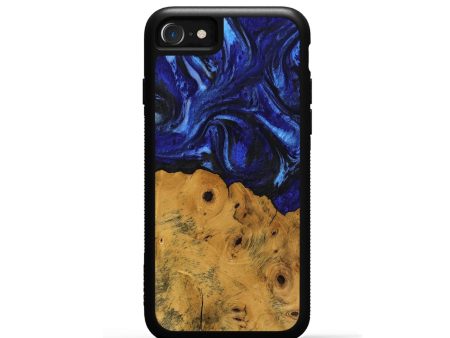 iPhone SE Wood Phone Case - Danyel (Blue, 738941) For Cheap