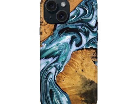 iPhone 15 Wood Live Edge Phone Case - Samual (Blue, 737339) Online Hot Sale