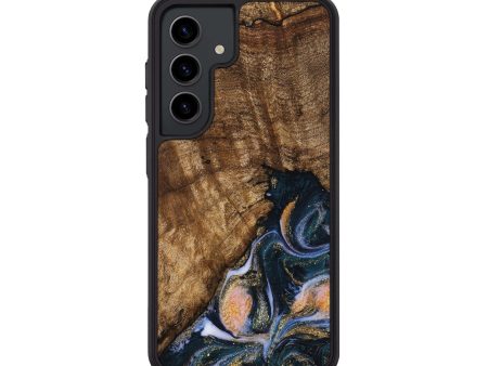 Galaxy S24 Wood Phone Case - Sydnee (Teal & Gold, 739598) Sale