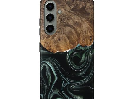 Galaxy S24 Wood Live Edge Phone Case - Tsing (Green, 737359) Cheap