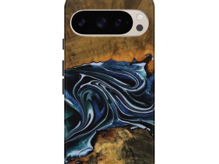 Pixel 9 Pro Wood Live Edge Phone Case - Tanya (Blue, 740148) For Cheap