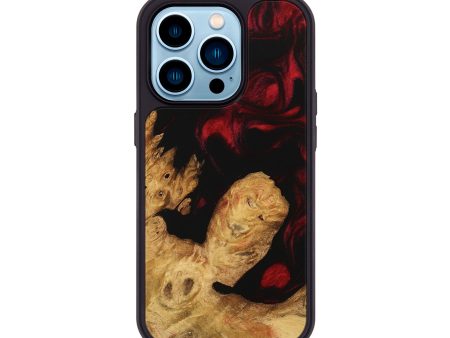 iPhone 14 Pro Wood Phone Case - Moshe (Red, 739352) For Sale