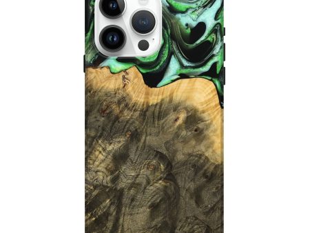 iPhone 15 Pro Max Wood Live Edge Phone Case - Mayra (Green, 738775) Sale