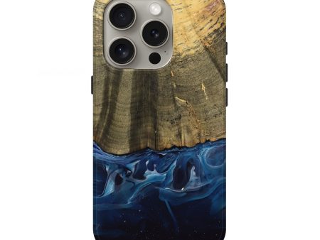 iPhone 16 Pro Wood Live Edge Phone Case - Damari (Blue, 739516) Cheap