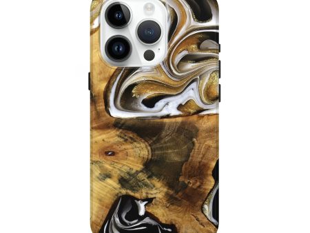 iPhone 15 Pro Wood Live Edge Phone Case - Harley (Black & White, 739508) Discount