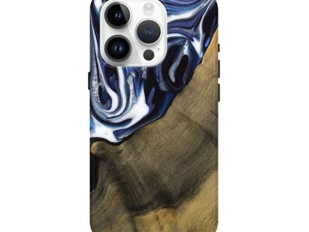 iPhone 15 Pro Wood Live Edge Phone Case - Severin (Blue, 739509) Hot on Sale