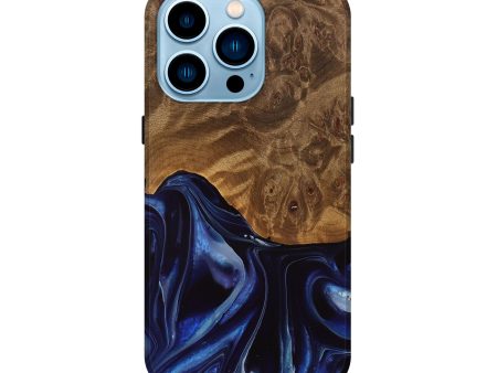 iPhone 14 Pro Wood Live Edge Phone Case - Brody (Blue, 737352) Online Hot Sale