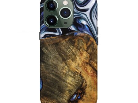 iPhone 13 Pro Wood Live Edge Phone Case - Ashli (Blue, 740118) For Sale