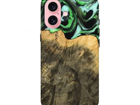 iPhone 16 Wood Live Edge Phone Case - Mayra (Green, 738775) on Sale