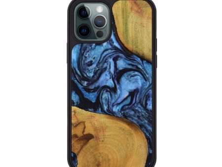 iPhone 12 Pro Wood Phone Case - Alvena (Blue, 738863) For Cheap