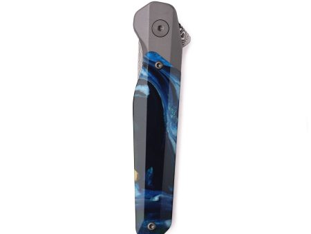 Live Edge ResinArt Pocket Knife - Rachelle (Blue, 738794) Online Sale