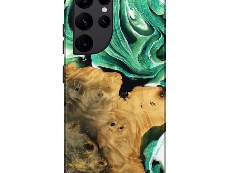 Galaxy S22 Ultra Wood Live Edge Phone Case - Surin (Green, 738773) Supply