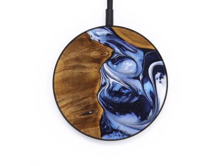 Circle Wood Wireless Charger - Adria (Blue, 738392) For Sale