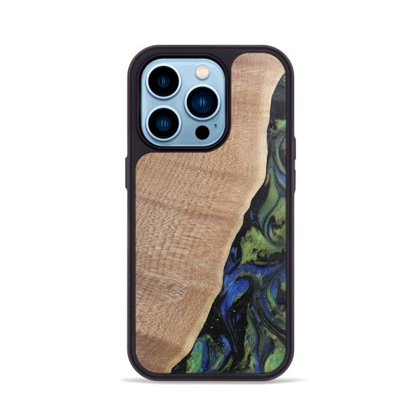 iPhone 14 Pro Wood Phone Case - Amber (Green, 740006) Sale