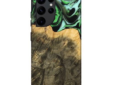 Galaxy S22 Ultra Wood Live Edge Phone Case - Mayra (Green, 738775) Discount