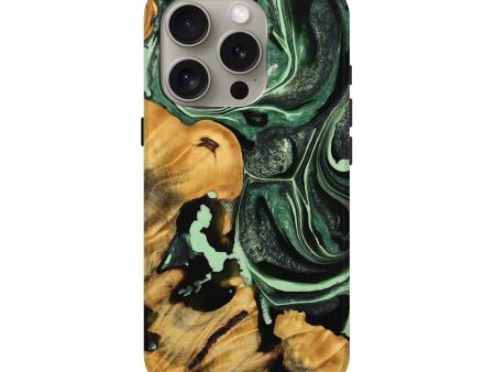 iPhone 16 Pro Wood Live Edge Phone Case - Braylon (Green, 737327) For Sale