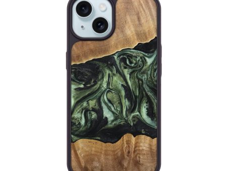 iPhone 15 Wood Phone Case - Akeem (Green, 738557) Discount