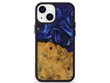 iPhone 13 mini Wood Phone Case - Danyel (Blue, 738941) on Sale