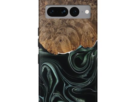 Pixel 7 Pro Wood Live Edge Phone Case - Tsing (Green, 737359) Online