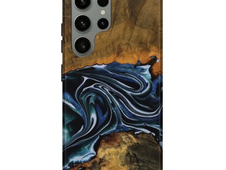 Galaxy S23 Ultra Wood Live Edge Phone Case - Tanya (Blue, 740148) Hot on Sale