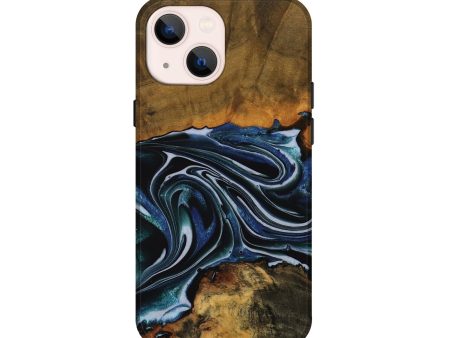 iPhone 13 mini Wood Live Edge Phone Case - Tanya (Blue, 740148) Supply