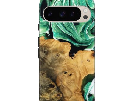 Pixel 9 Pro Wood Live Edge Phone Case - Surin (Green, 738773) For Discount