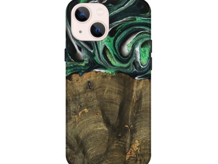 iPhone 13 mini Wood Live Edge Phone Case - Nadir (Green, 738764) on Sale