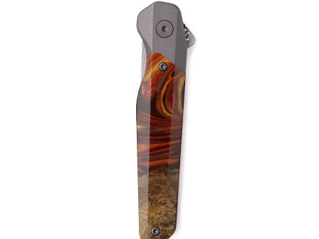 Live Edge Wood Pocket Knife - Alejandro (Red, 738798) Online now