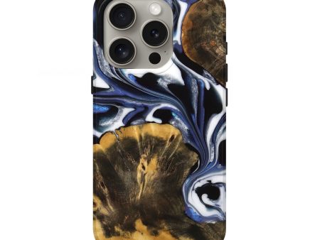 iPhone 16 Pro Wood Live Edge Phone Case - Carlyn (Blue, 739519) For Sale