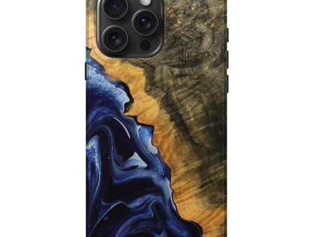 iPhone 16 Pro Max Wood Live Edge Phone Case - Carlyn (Blue, 737366) For Sale