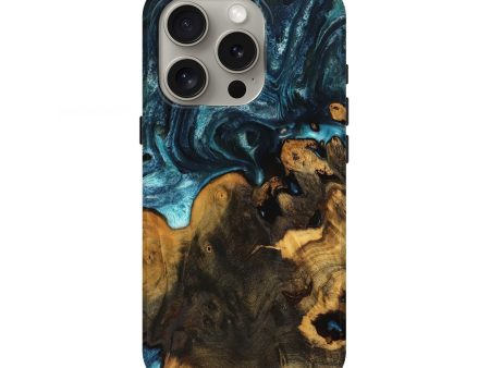 iPhone 16 Pro Wood Live Edge Phone Case - Erie (Blue, 738766) Fashion