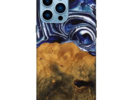 iPhone 14 Pro Max Wood Live Edge Phone Case - Shirley (Blue, 738780) Supply