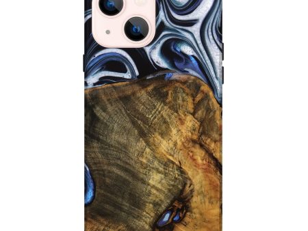 iPhone 14 Plus Wood Live Edge Phone Case - Ashli (Blue, 740118) For Cheap