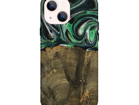 iPhone 13 Wood Live Edge Phone Case - Nadir (Green, 738764) Discount