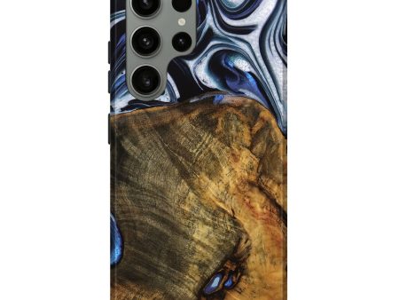 Galaxy S23 Ultra Wood Live Edge Phone Case - Ashli (Blue, 740118) For Cheap