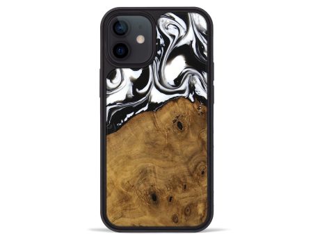 iPhone 12 mini Wood Phone Case - Jarrad (Black & White, 740267) For Sale