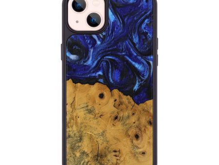 iPhone 14 Plus Wood Phone Case - Danyel (Blue, 738941) Online