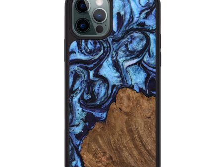 iPhone 12 Pro Max Wood Phone Case - Deva (Blue, 738977) Discount