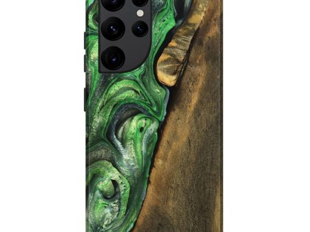 Galaxy S22 Ultra Wood Live Edge Phone Case - Goldy (Green, 738765) Supply