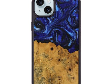 iPhone 15 Plus Wood Phone Case - Danyel (Blue, 738941) Online