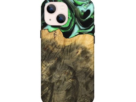 iPhone 13 mini Wood Live Edge Phone Case - Mayra (Green, 738775) Online now